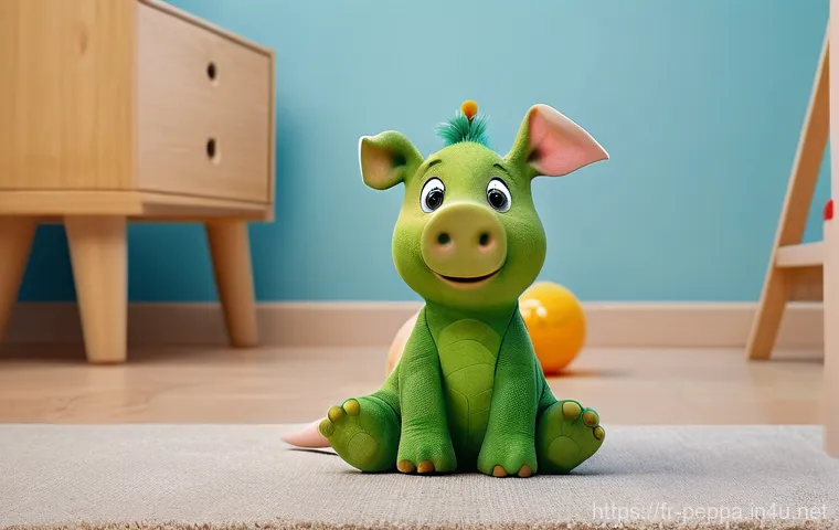 페파피그 캐릭터별 성격 특징 - **Peppa Pig's Muddy Adventure:** A cheerful Peppa Pig, wearing her iconic red dress and bright yello...