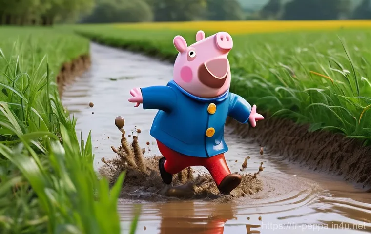 페파피그 유머 코드 분석 - **Prompt 1: Joyful Puddle Jumping Adventure**
    "A vibrant, cartoonish illustration of Peppa Pig a...