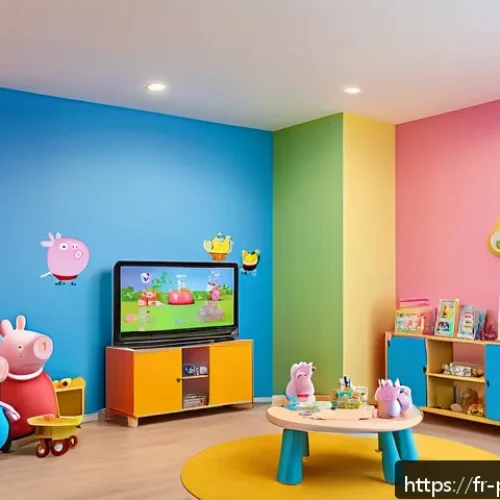페파피그 온라인 게임 소개 - A cheerful, colorful digital playroom designed for toddlers featuring Peppa Pig characters on intera...